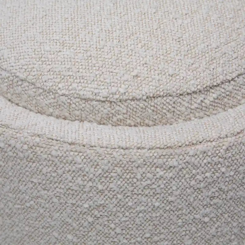 Banc rond Shawn Boucle avec pied rond demi-lunette, blanc cassé