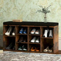 Banc à chaussures d'entrée avec rangement, siège rembourré 104 cm