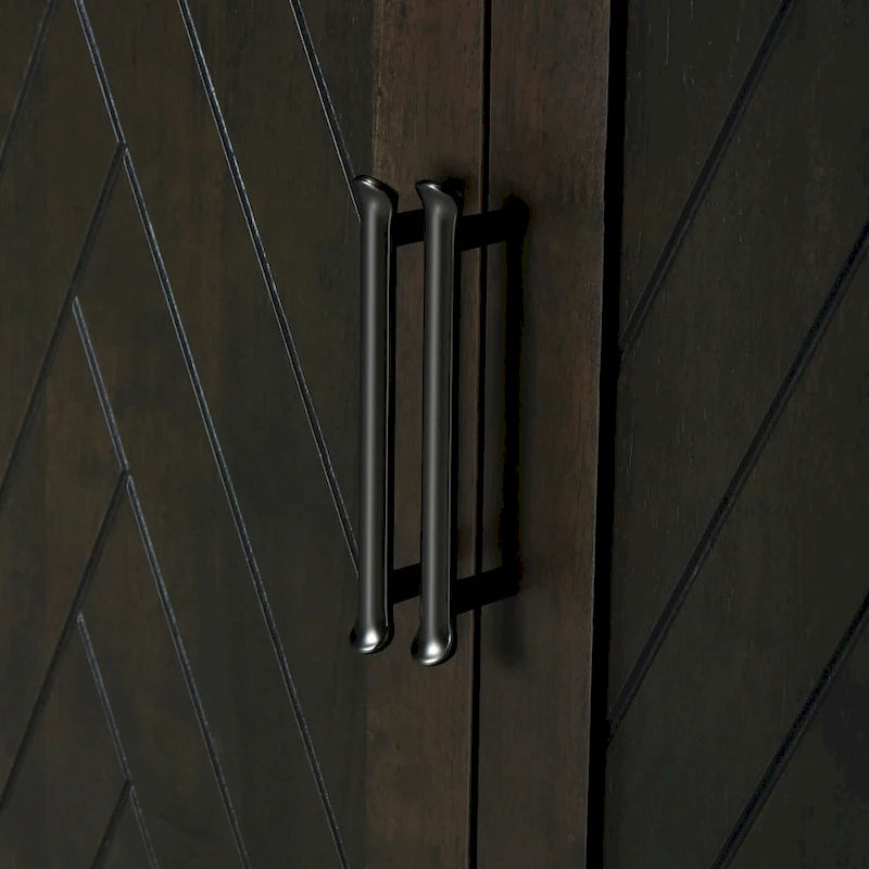 Enfilade Classique Moderne 4 Portes avec Rangement Ouvert et Étagères Réglables