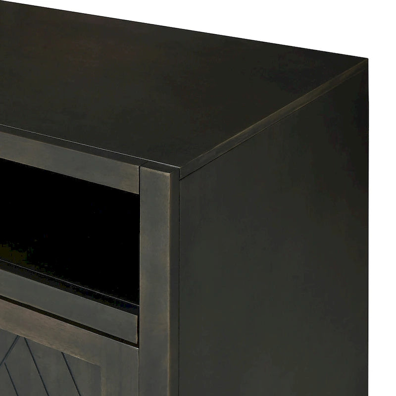Enfilade Classique Moderne 4 Portes avec Rangement Ouvert et Étagères Réglables