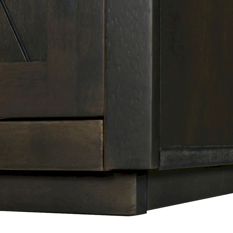 Enfilade Classique Moderne 4 Portes avec Rangement Ouvert et Étagères Réglables