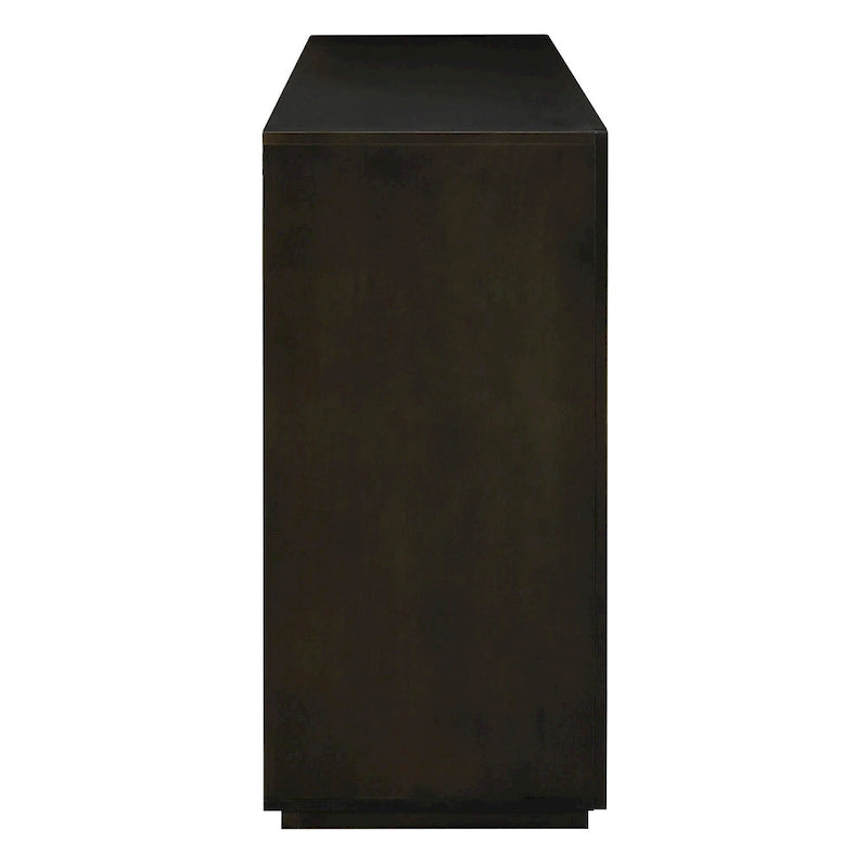Enfilade Classique Moderne 4 Portes avec Rangement Ouvert et Étagères Réglables