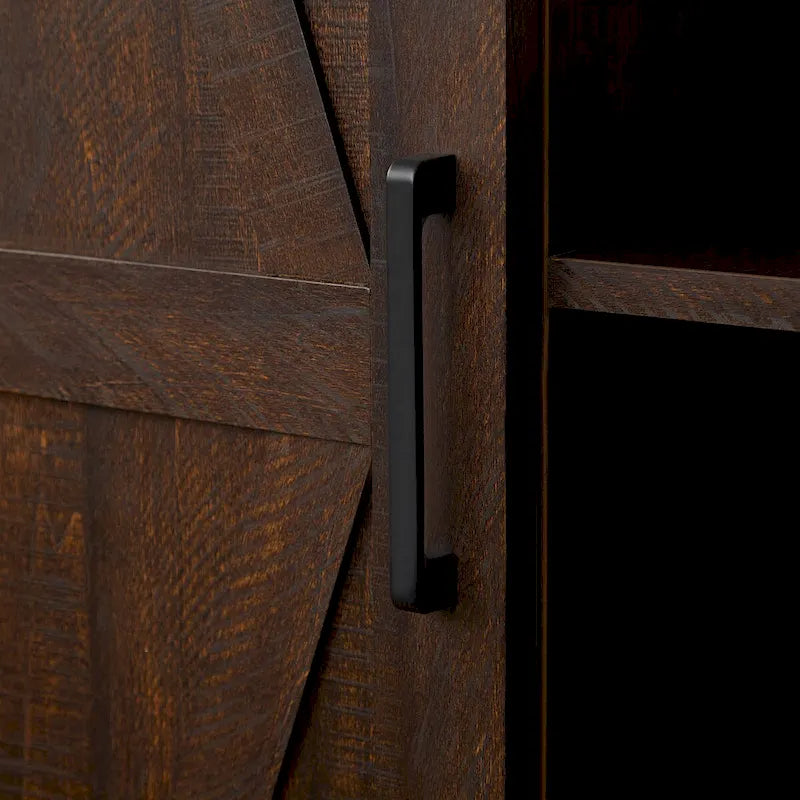 Armoire de rangement avec portes de grange, en bois rustique, buffet de cuisine, organisateur coulissant, meuble de rangement avec tiroirs et étagères