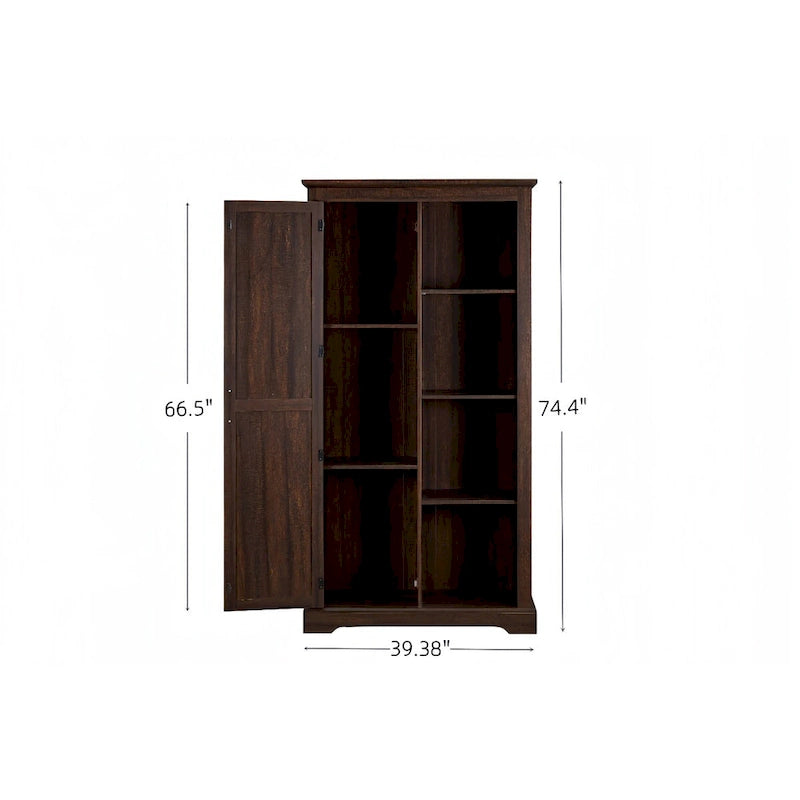 Armoire de rangement avec portes de grange, en bois rustique, buffet de cuisine, organisateur coulissant, meuble de rangement avec tiroirs et étagères