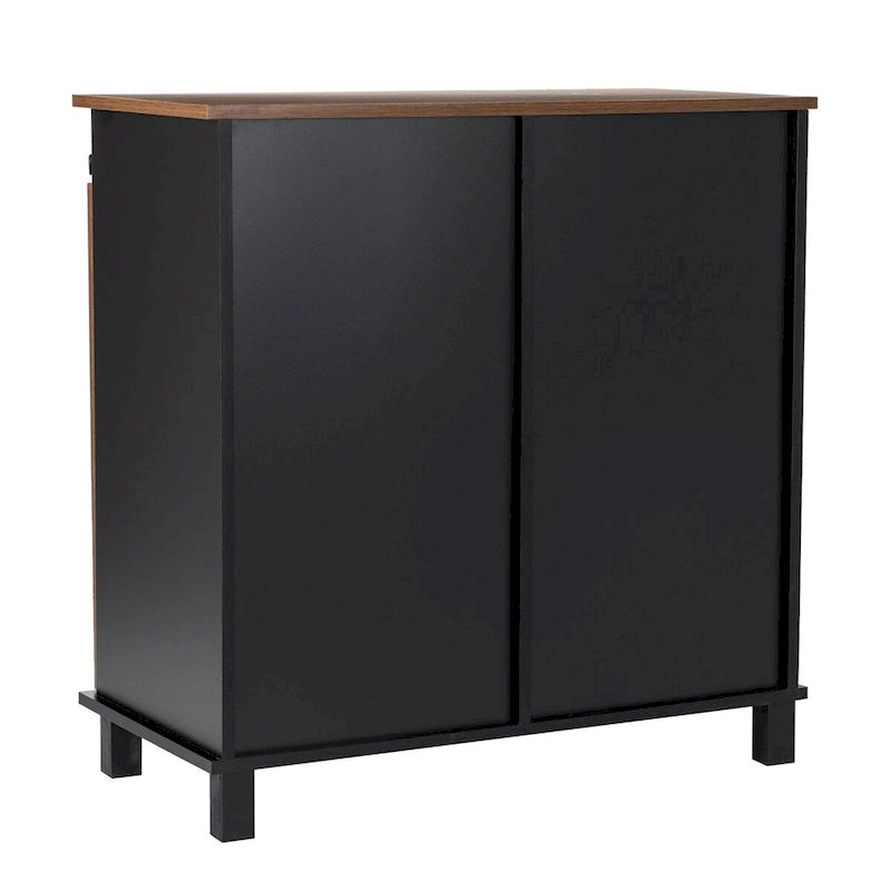 Glitzhome Bahut de bar industriel moderne du milieu du siècle, 32,25 po de hauteur