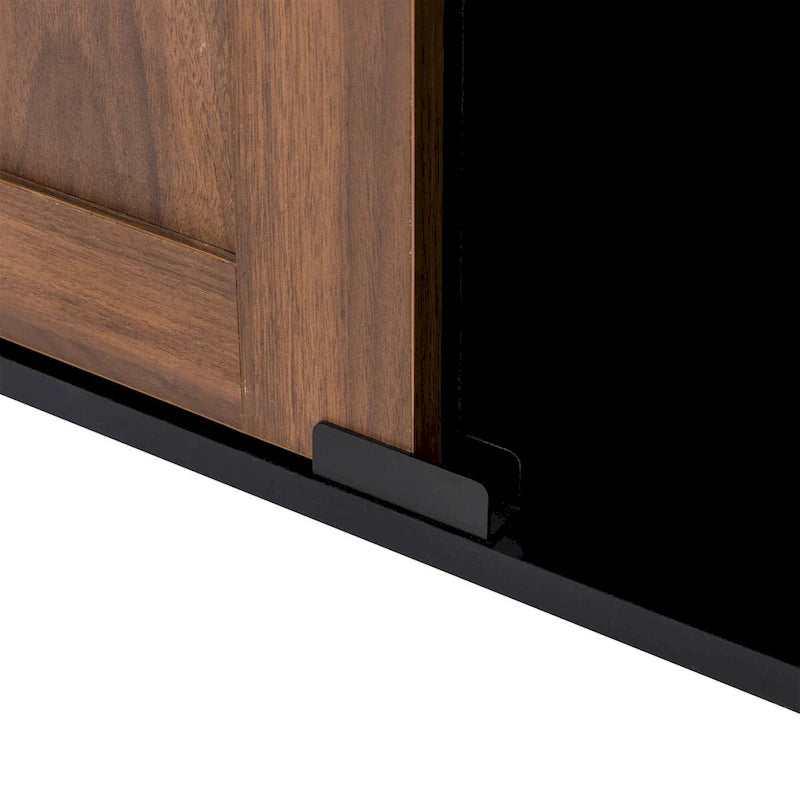 Glitzhome Bahut de bar industriel moderne du milieu du siècle, 32,25 po de hauteur