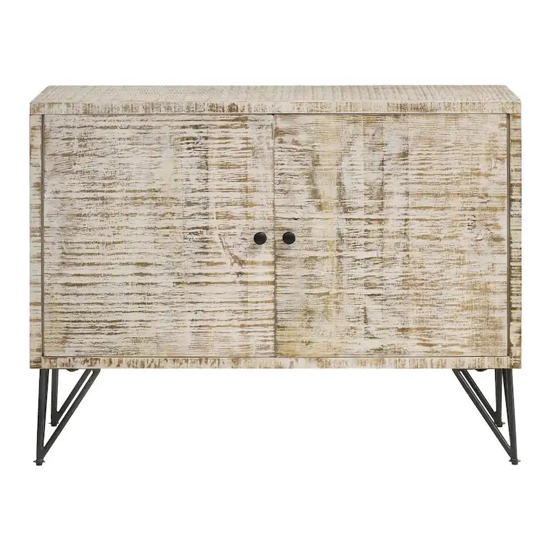 Meuble d'appoint Komomo blanchi avec 1 étagère réglable
