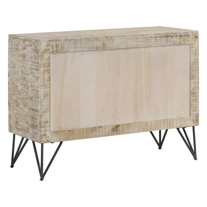 Meuble d'appoint Komomo blanchi avec 1 étagère réglable