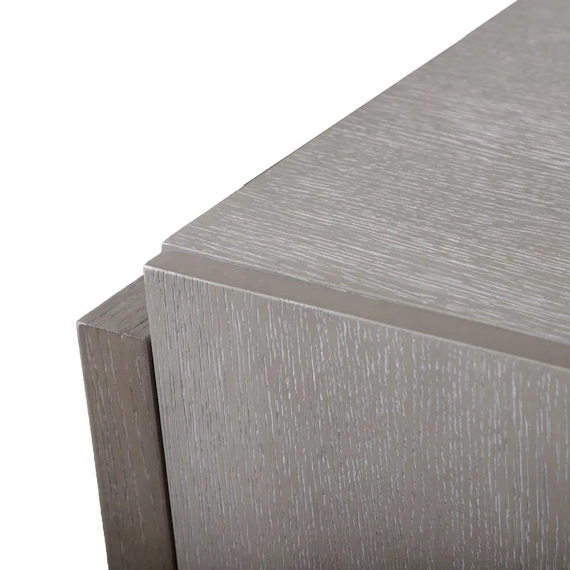 Bahut de salle à manger transitionnel gris en bois massif Cruz de Furniture of America avec portes