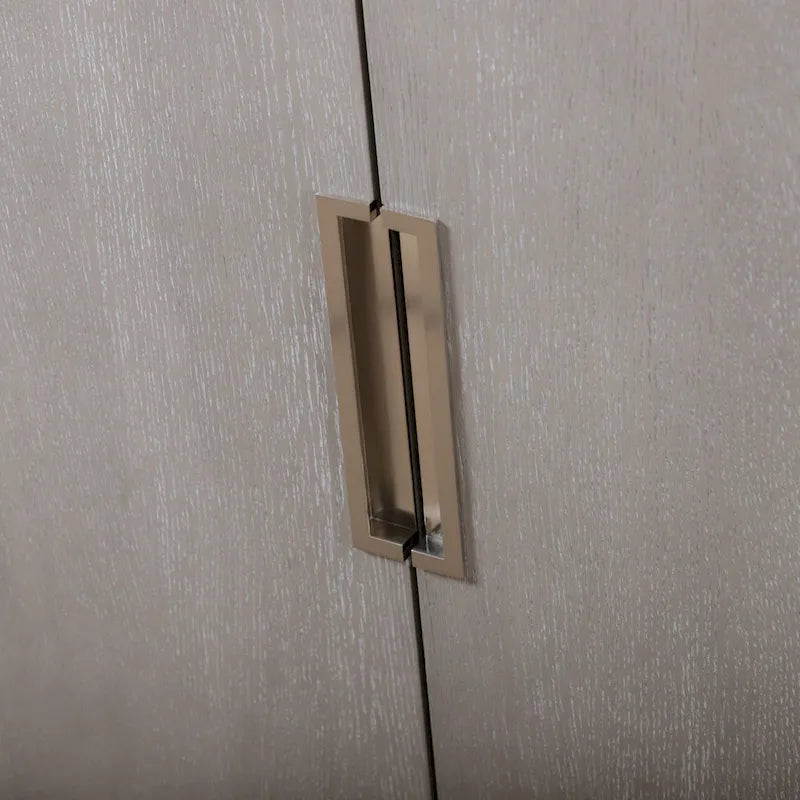 Bahut de salle à manger transitionnel gris en bois massif Cruz de Furniture of America avec portes