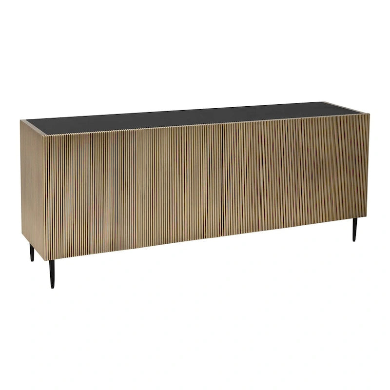 Buffet Art Déco Aurelle Home en laiton 2 portes