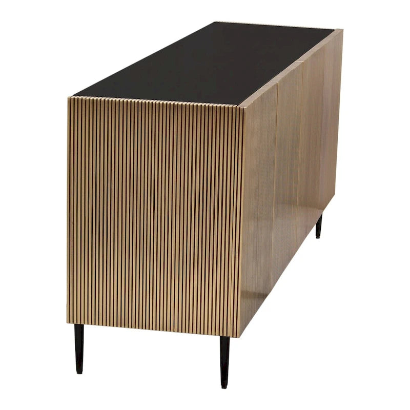 Buffet Art Déco Aurelle Home en laiton 2 portes