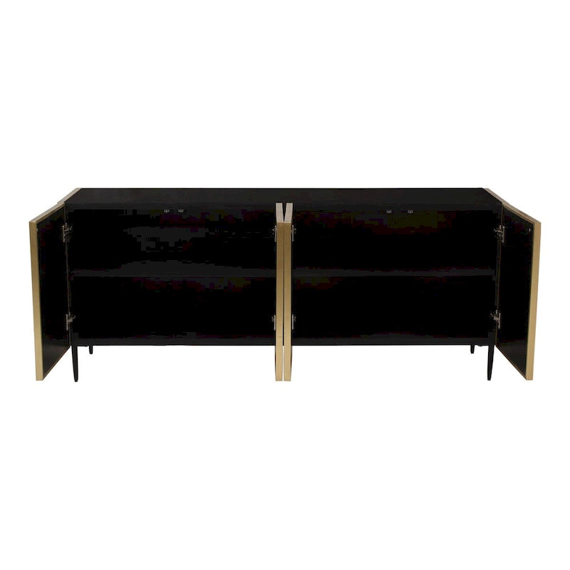 Buffet Art Déco Aurelle Home en laiton 2 portes