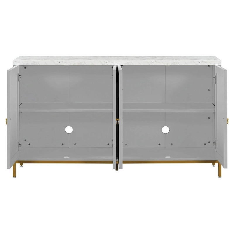 59.30Buffets/bahuts/dressoirs de salle à manger avec plateau en faux marbre et grand espace de rangement