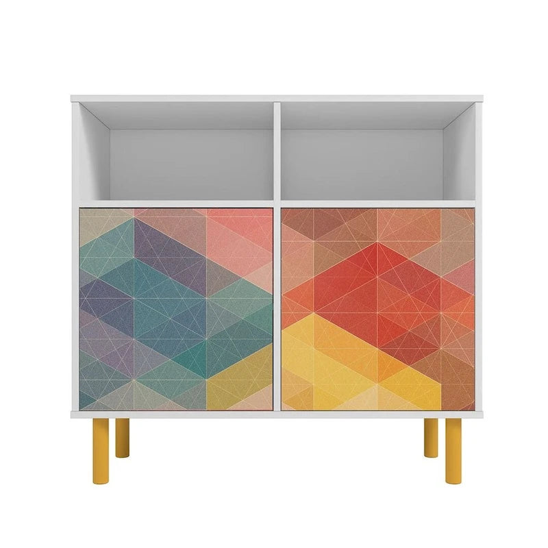 Bahut Manhattan Comfort Mid-Century Modern à 6 étagères