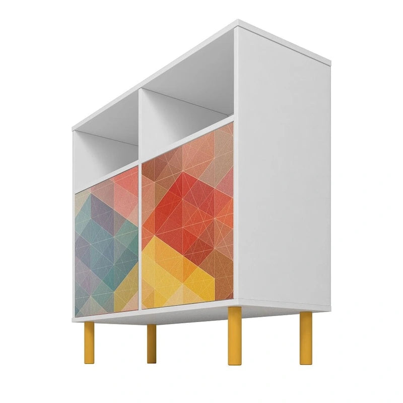Bahut Manhattan Comfort Mid-Century Modern à 6 étagères
