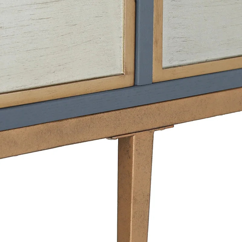 Buffet de rangement d'appoint vintage Delcey moderne du milieu du siècle à 4 portes avec plusieurs compartiments pour chambre à coucher - 150,1 cm