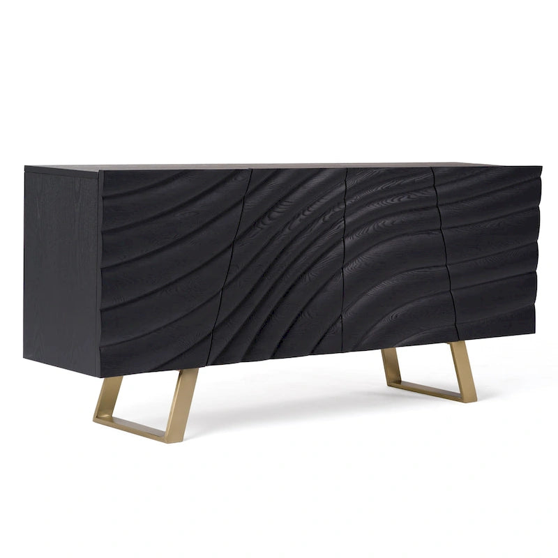 Bahut Modrest Finley Mid-Century noir et or