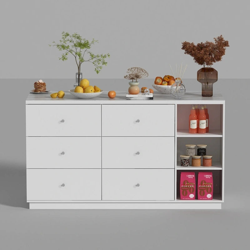 Bahut blanc avec de nombreux compartiments de rangement pour la maison moderne - 63