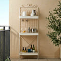 Glitzhome Étagère à 3 niveaux 68H, Support pour plantes en métal noir, Étagère de cuisine, Rangement multifonctionnel pour l'intérieur et l'extérieur