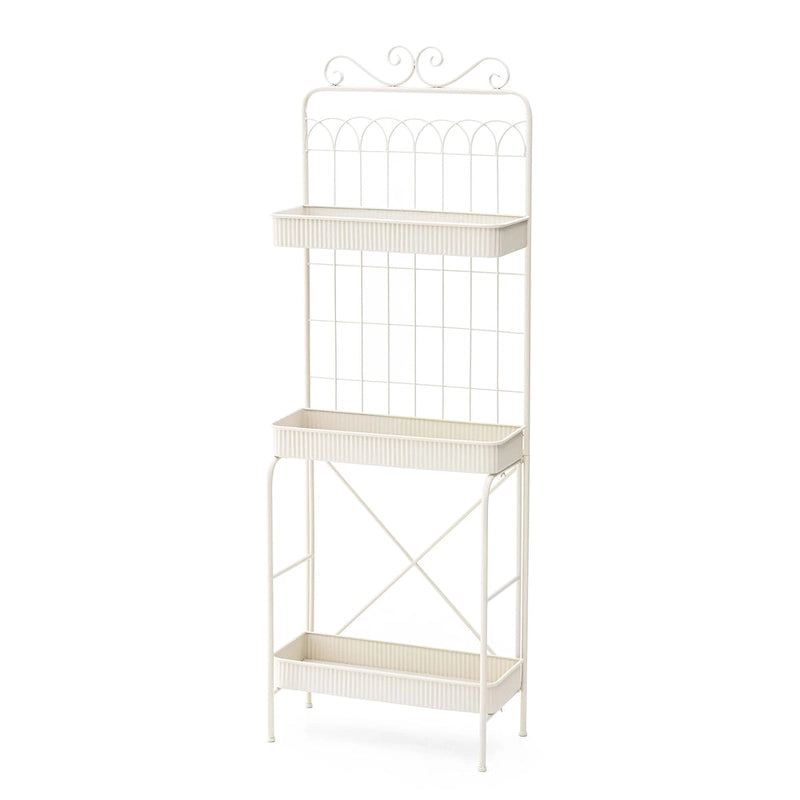 Glitzhome Étagère à 3 niveaux 68H, Support pour plantes en métal noir, Étagère de cuisine, Rangement multifonctionnel pour l'intérieur et l'extérieur