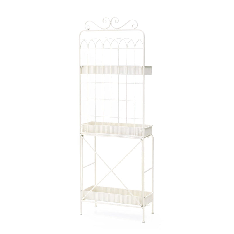 Glitzhome Étagère à 3 niveaux 68H, Support pour plantes en métal noir, Étagère de cuisine, Rangement multifonctionnel pour l'intérieur et l'extérieur