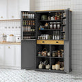Grand garde-manger de cuisine autoportant de 40,2x20x71,3 pouces avec 2 tiroirs, 2 étagères réglables et 8 étagères de porte