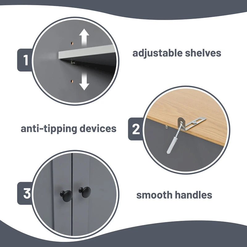 Grand garde-manger de cuisine autoportant de 40,2x20x71,3 pouces avec 2 tiroirs, 2 étagères réglables et 8 étagères de porte