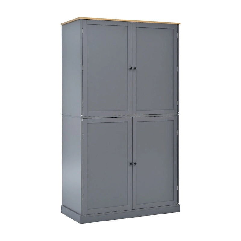 Grand garde-manger de cuisine autoportant de 40,2x20x71,3 pouces avec 2 tiroirs, 2 étagères réglables et 8 étagères de porte