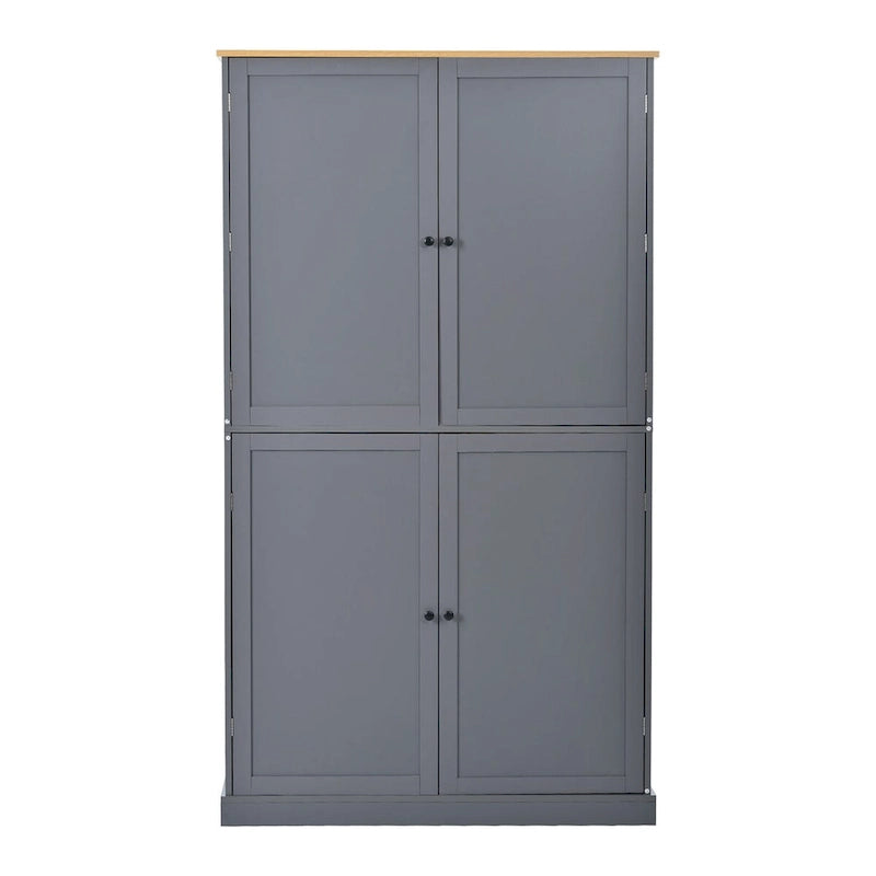 Grand garde-manger de cuisine autoportant de 40,2x20x71,3 pouces avec 2 tiroirs, 2 étagères réglables et 8 étagères de porte