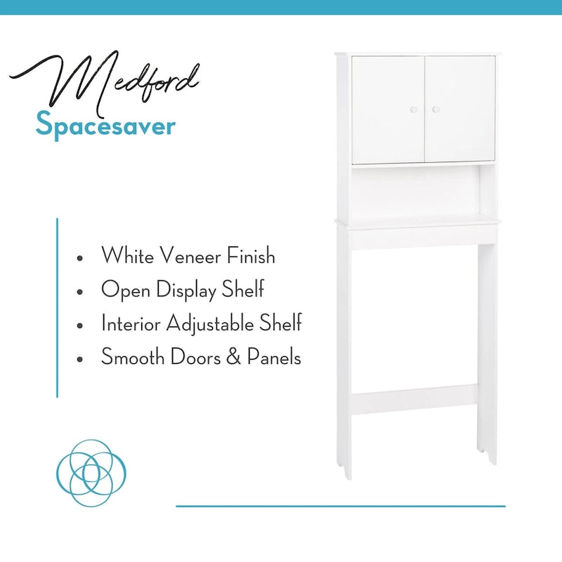 Meuble de rangement mural de salle de bain RiverRidge Medford au-dessus des toilettes – Blanc