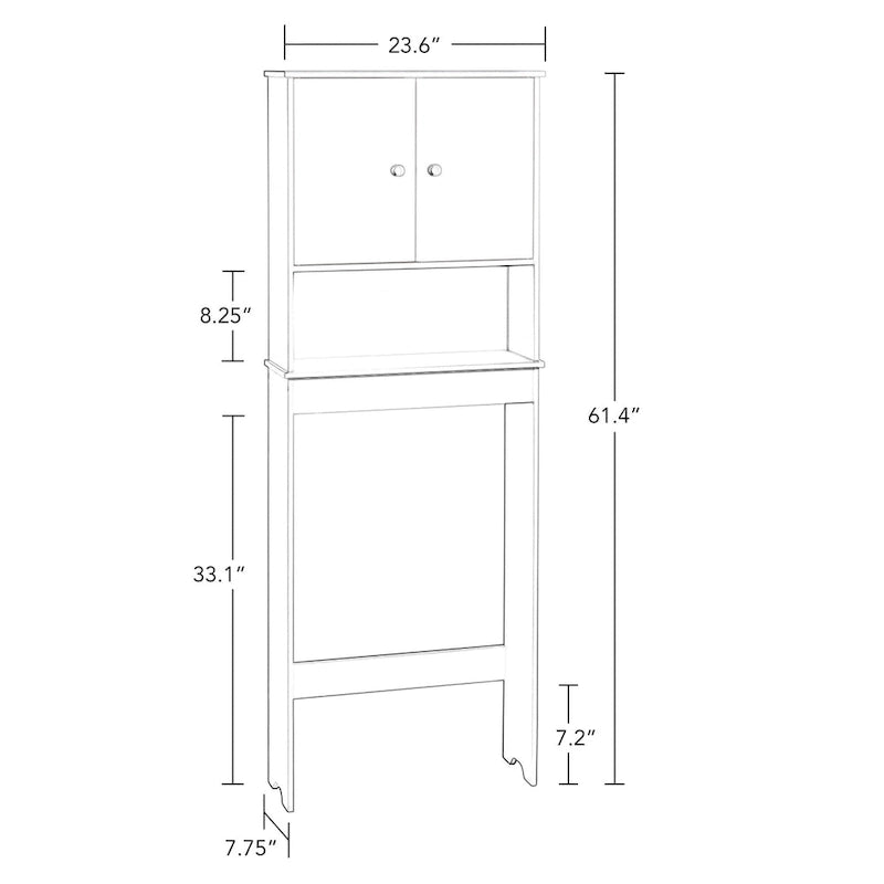 Meuble de rangement mural de salle de bain RiverRidge Medford au-dessus des toilettes – Blanc
