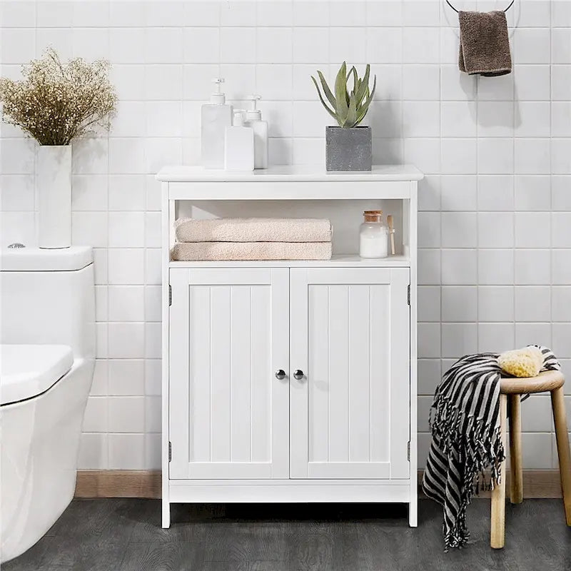 Meuble de rangement de salle de bain Yaheetech avec étagère réglable Meuble bas