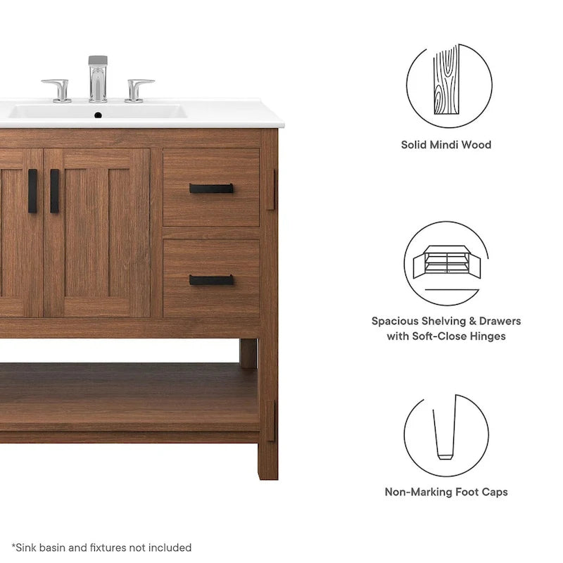 Meuble-lavabo en bois Ashlyn 36 (Vasque non incluse) - 36