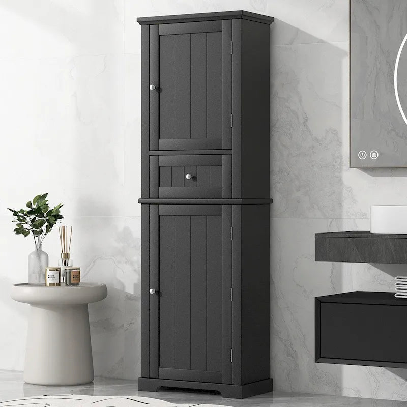 Armoire à linge avec tiroir et étagère réglable, 22 po l. x 11 po P x 67,3 po H