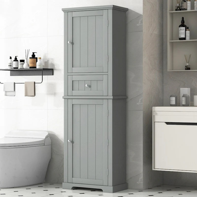 Armoire à linge avec tiroir et étagère réglable, 22 po l. x 11 po P x 67,3 po H