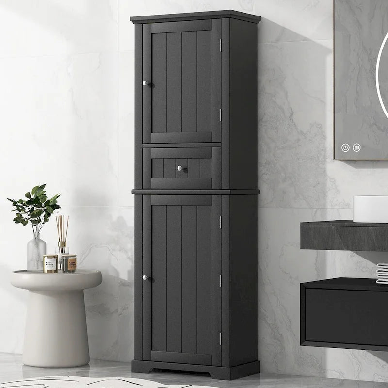 Armoire à linge avec tiroir et étagère réglable, 22 po l. x 11 po P x 67,3 po H