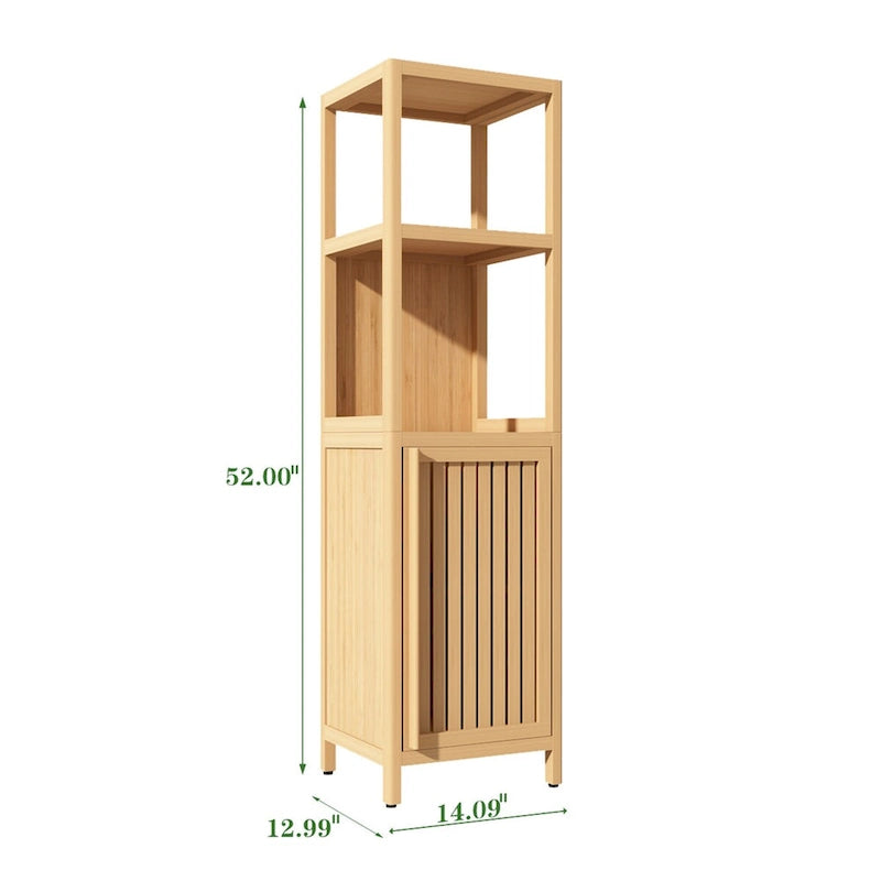Grande Armoire de Rangement Multifonctionnelle en Bambou à Haute Capacité