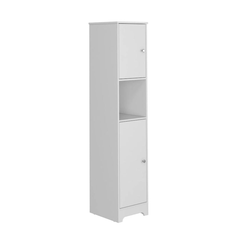 Colonne de rangement Albany, quatre étagères intérieures, finition chêne clair, haute qualité et durable