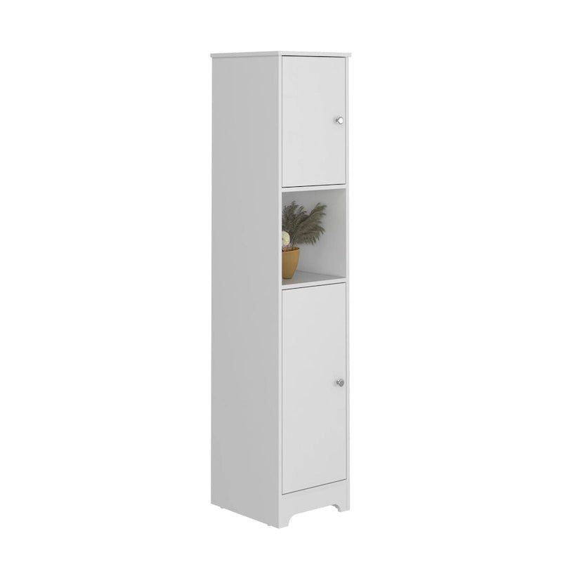 Colonne de rangement Albany, quatre étagères intérieures, finition chêne clair, haute qualité et durable