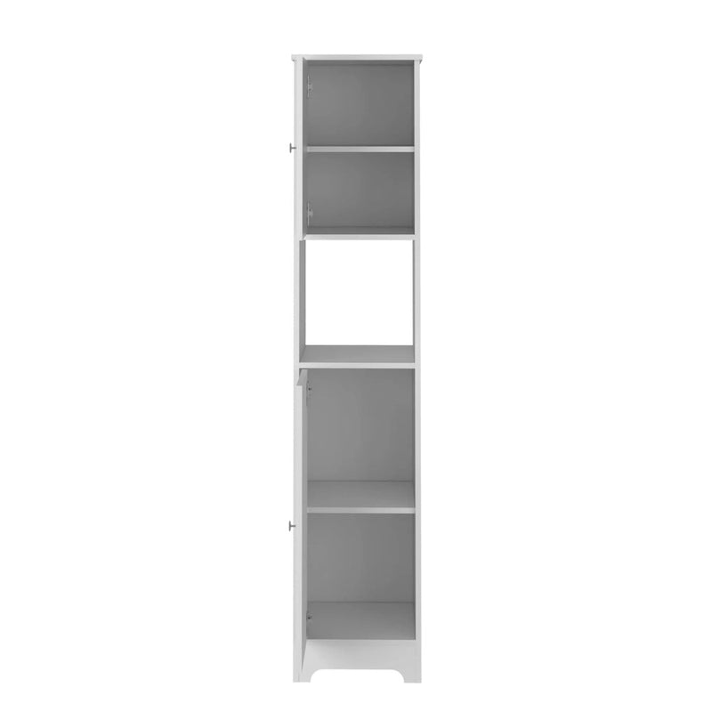 Colonne de rangement Albany, quatre étagères intérieures, finition chêne clair, haute qualité et durable