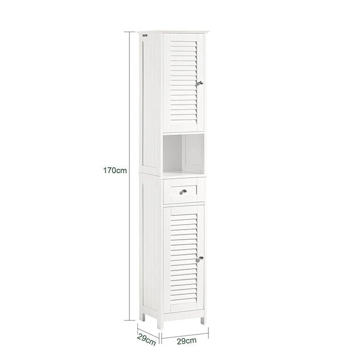 Haotian FRG236-W, Meuble Colonne de Salle de Bain avec Étagères