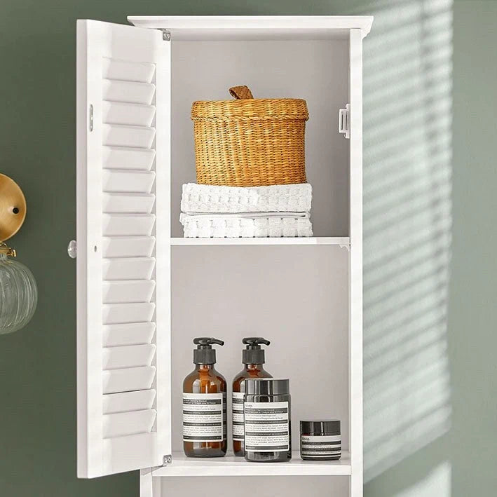Haotian FRG236-W, Meuble Colonne de Salle de Bain avec Étagères