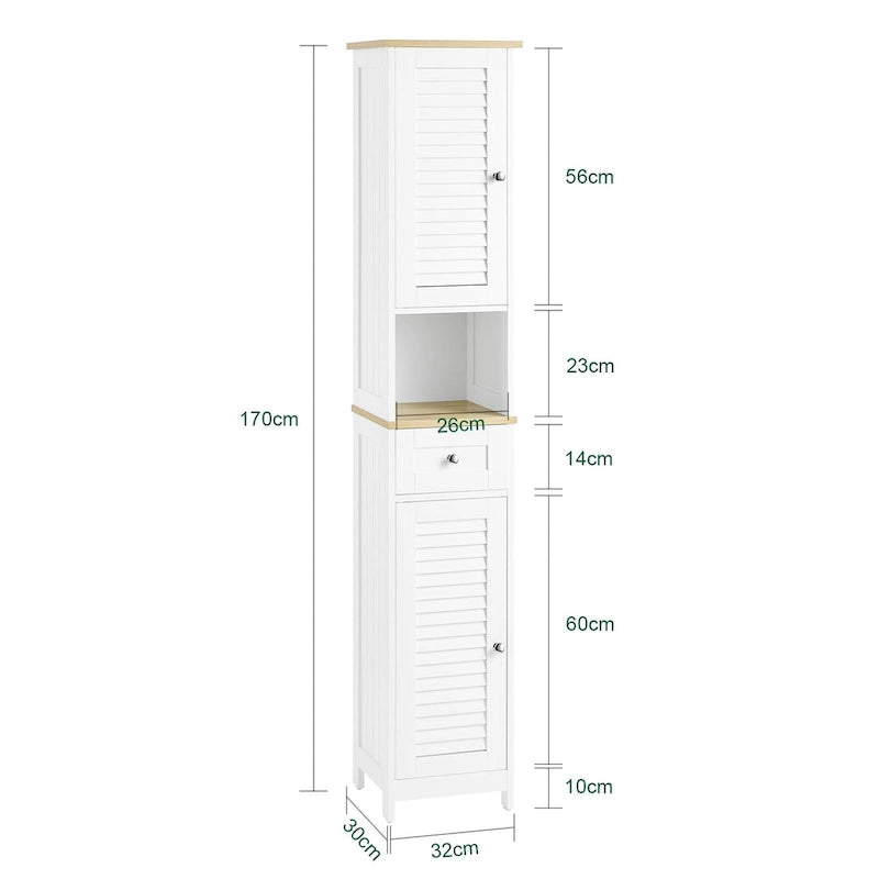 Haotian FRG236-W, Meuble Colonne de Salle de Bain avec Étagères