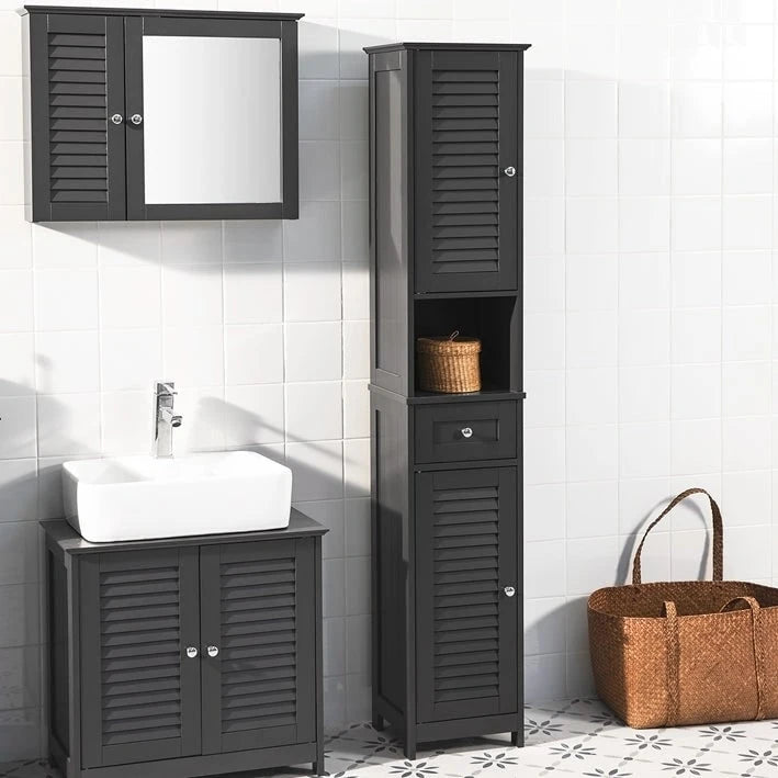 Haotian FRG236-W, Meuble Colonne de Salle de Bain avec Étagères
