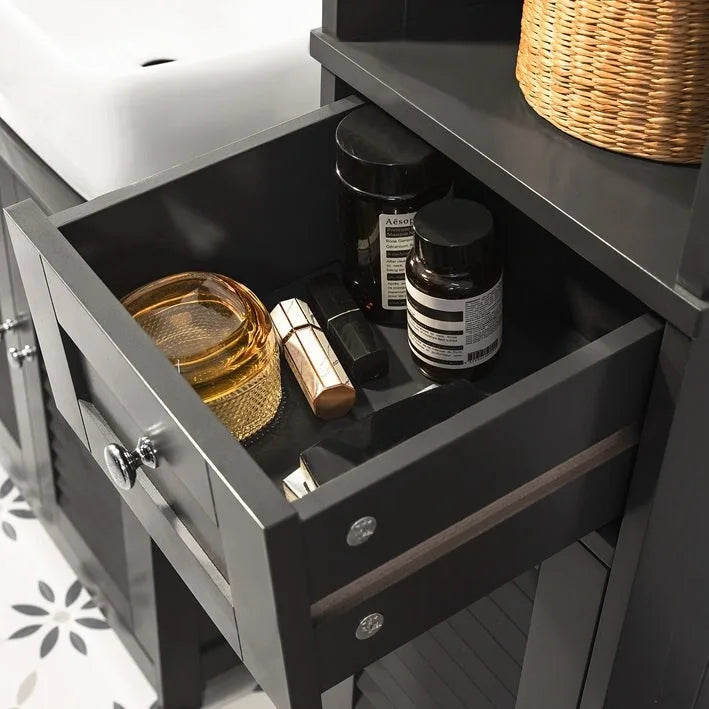 Haotian FRG236-W, Meuble Colonne de Salle de Bain avec Étagères