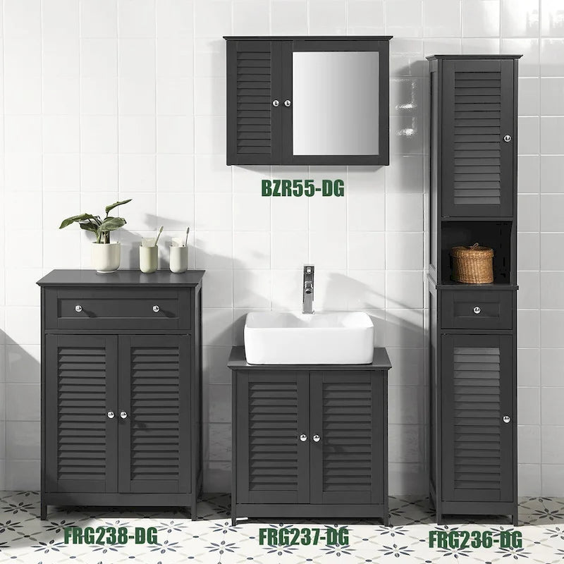 Haotian FRG236-W, Meuble Colonne de Salle de Bain avec Étagères
