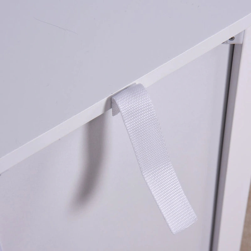 Meuble de rangement de salle de bain avec porte double et étagère réglable, Blanc