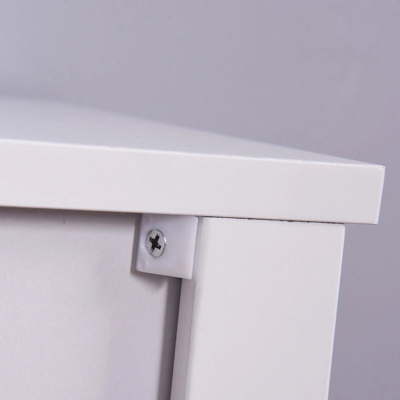 Meuble de rangement de salle de bain avec porte double et étagère réglable, Blanc