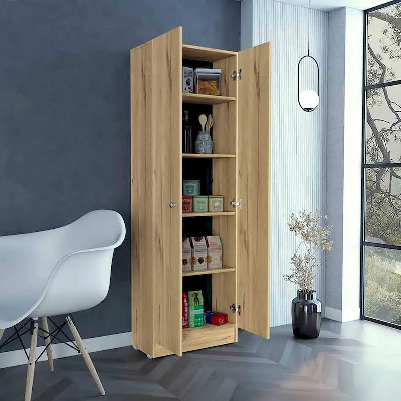 Armoire à linge sur pied avec 5 étagères L 60 cm x H 180,5 cm